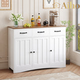 31.9 "H Sideboard Storage Cabinet with 3 Drawers and 3 Doors for Kitchen, Living Room - Retro