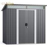 6x4 FT Metal Storage Shed - Gray