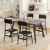 Asofer 5 Piece Dining Table Set with Upholstered PU Chairs, Kitchen Table and Chairs Set for Small Space, Gray