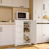Short Pantry Storage Cabinet, Noelse 33'' Small Kitchen Pantry with 4 Drawers 3 Shelves and 1 door for Kitchen Dining Room and Bathroom