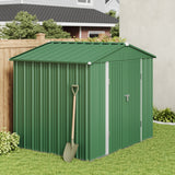 Asofer 8 x 6 ft. Outdoor Storage Shed with Lock, Galvanized Metal Tool Garden Shed Storage with Air Vent for Patio, Lawn