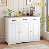 31.9 "H Sideboard Storage Cabinet with 3 Drawers and 3 Doors for Kitchen, Living Room - Gray