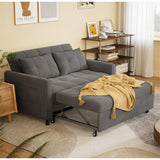 3 in 1 Sleeper Sofa Couch bed with 2 Pillows and Storage Pockets for Small Apartment, Living Room