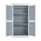 18.3"D x 34.3"W x 63.2"H (5.2 sq ft) Outdoor Wooden Storage Shed with Adjustable Shelves - Gray