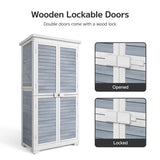 18.3"D x 34.3"W x 63.2"H (5.2 sq ft) Outdoor Wooden Storage Shed with Adjustable Shelves - Gray