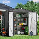 8ft x 6ft Metal Garden Shed for Outdoor Storage