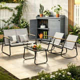 Asofer Patio Furniture Set, All-weather Patio Bistro Set, Potting Bench, for Balcony, Porch, Lawn