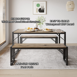 45.5" Dining Table Set for 4, Kitchen Table with 2 Benches for Kitchen, Dining Room - Gray