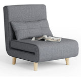 Lofka Convertible Sofa Chair Bed with Soft Pillow and  Adjustable Backrest, Dark Grey