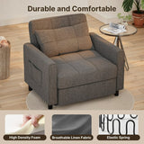 Asofer 3-in-1 Convertible Dark Gray Sofa Bed for Small Spaces, Wide Single Bed, Adjustable Backrest