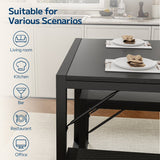 3 Piece Dining Table Set For 4, Asofer Dining Set With 2 Benches For Kitchen Living Room,Small Space, Black