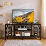 59.8 "L TV Stand Entertainment Center for TV up to 65 inch, with Storage Shelves for Living Room - Black