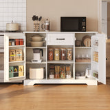 Noelse Kitchen Buffet Cabinet with Storage Small Coffee Bar Cabinet with Drawer, Kitchen Pantry Storage Cabinet with Door and Shelves for Kitchen Bathroom and Living Room, White