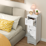 The Small Bathroom Floor Storage Cabinet with 4 Drawers - White