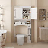 Over The Toilet Storage Cabinet, Asofer 32.3" Bathroom Storage with Adjustable Shelf & Tissue Holder & Fixed Bar, White