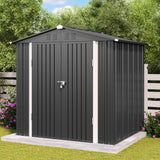 Asofer Outdoor Storage Shed 6 x 4 FT with Double Lockable Doors, Tool shed Clearance for Patio Lawn, Dark Gray