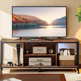 Lofka Retro TV Stand, Wood and Steel, 3 Shelves, for TVs up to 65", 66.2 lb