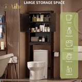 Over The Toilet Storage Cabinet with Adjustable Shelf and Double Doors - Espresso