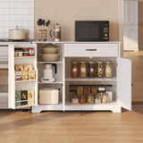 Noelse 42" Small Kitchen Pantry Cabinet with Storage Kitchen Sideboard Buffet Cabinet with Doors and Shelves, Living Room Storage Cabinet with 8 Shelves and 1 Drawer for Dining Room
