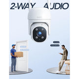 GNCC Outdoor Security Camera for Home, Color Night Vision, 1080P, Motion Sensor, 2 Way Audio, Pan-Tilt, 2.4G WiFi, Plug-in, Wired, Waterproof