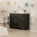 Asofer Queen Bedroom Furniture Set, Bed Frame with Charging Station, 2 Nightstands, 6 Drawer Dressers & 8 Drawer Dressers