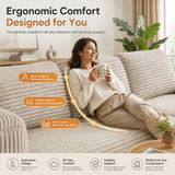 Lofka 105" Sectional Sofa, Cloud Boneless Couch for Living Room, L-Shape Soft Modular Couch for Bedroom, No Assembly Required, Beige White