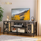 59.8 "L TV Stand Entertainment Center for TV up to 65 inch, with Storage Shelves for Living Room - Gray