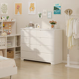 Bedroom Furniture Set - Includes Queen Size Bed Frame with Headboard, 2 Nightstands, 6-Tall Drawer Dresser & 8-Drawer Dresser, White