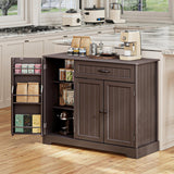 Noelse Kitchen Buffet Cabinet with Storage Small Coffee Bar Cabinet with Drawer, Kitchen Pantry Storage Cabinet with Door and Shelves for Kitchen Bathroom and Living Room, Dark Brown