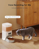 Faroro 4L/17 Cups Automatic Cat Feeder, Cat Food Dispenser with Portion Control, 1-6 Meals Per Day, 30s Voice Recording, Dual Power Supply for Cats and Small Dogs