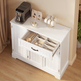 Kitchen Sideboard Buffet Cabinet with Storage Small Coffee Bar Cabinet with Drawer, Noelse Kitchen Pantry Storage Cabinet with 2 Door and 8 Shelves for Bathroom and Living Room