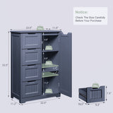 Noelse Kitchen Pantry Storage Cabinet, 33” Pantry Cabinet with Doors and Shelves, Gray