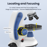 Microscope for Kids Adults,FOKOOS 40X-1000X Biological Compound Microscope with Microscope Slides, Phone Adapter, Dual LED, Microscope kit for Lab Home Student