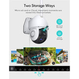 Security Camera Outdoor, Voger 360° View Wifi Home Security Camera System 1080P with IP66 Weatherproof Motion Detection Night Vision 2-Way Audio Cloud Camera Works with Alexa and Google Home