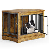 Lofka Wood Large Dog Cat House Indoor Outdoor with Dog Crate Locks and Sturdy Metal Framework
