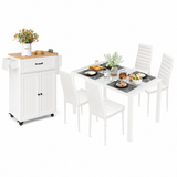 Asofer 7-piece Dining Furniture Sets, Dining Table Set for 4 and Kitchen Island Cart with Storage & Adjustable Shelf For Home and Kitchen
