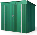 6x4ft. Sloped Top Garden Metal Outdoor Storage Shed for Backyard & Poolside, Green
