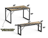 45.5" Dining Table Set for 4, Kitchen Table with 2 Benches for Kitchen, Dining Room - Gray