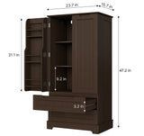 47" Kitchen Pantry Storage Cabinet with Doors and Shelves - Brown