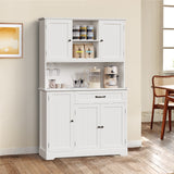 Noelse 67.7" Kitchen Hutch Cabinet with 5 Doors and 14 Shelves, Large Wooden Kitchen Pantry Storage Cabinet with Drawer, Tall Coffee Bar for Dining Room