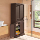 Noelse Kitchen Pantry Storage Cabinet With Doors, Noelse 71'' Large Kitchen Pantry with 1 Drawer and 6 Shelves for Kitchen Dining Room and Craft Room, Dark Brown