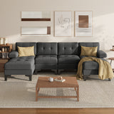 Modern U-Shape Sectional Sofa, Fabric Modular Couch, 4 Seat Oversized Sofa with Chaise for Living Room - Gray