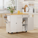 Kitchen Island with Storage, Asofer Multifuctional kitchen island for Kitchen with Drop Leaf, White