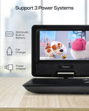 Portable DVD Player for Kids and Car 9.5", YOTON 7.5" Swivel HD Screen with 4-6 Hours Built-in Battery, Support Sync Screen to TV, Support SD Card/USB/Multiple Disc Formats