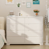 Bedroom Furniture Set - Includes Queen Size Bed Frame with Headboard, 2 Nightstands, 6-Tall Drawer Dresser & 8-Drawer Dresser, White
