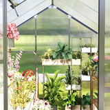 Asofer 6' x 4' Greenhouse for Outdoors, Aluminum Walk-in Green Houses shed with Rain Gutter and Roof Vent for Backyard