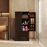 47" Kitchen Pantry Storage Cabinet with Doors and Shelves - Brown