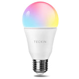 Teckin Wifi LED Bulb,E26 A19 Smart Bulbs, Multi-Color, Dimmable, Warm and Cold Light, 7.5W 800LM.1 Pack