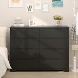 Asofer Queen Bedroom Furniture Set, Bed Frame with Charging Station, 2 Nightstands, 6 Drawer Dressers & 8 Drawer Dressers