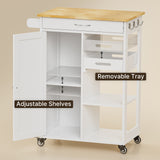 Midsize Food Truck with two shelves - White